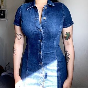 Zara Denim fitted dress (S) Authentic DENIM BY TRF